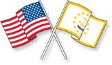 United States and Rhode Island Flags